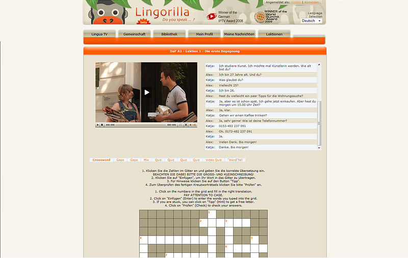 Screenshot of the Neu in Berlin, MEDEA Awards 2009 Highly Commended