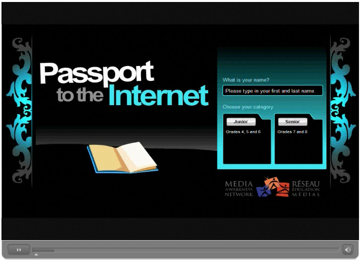 Screenshot of the Passport to the Internet, MEDEA Awards 2009 Highly Commended