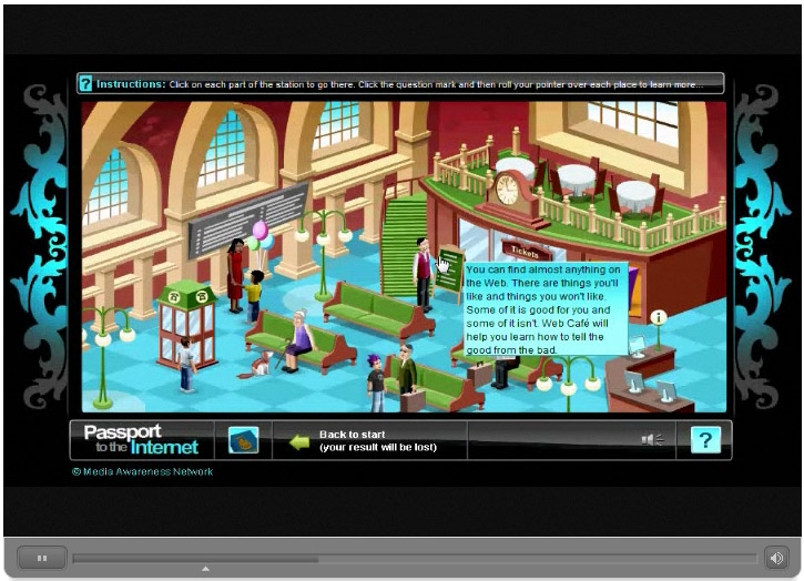 Screenshot of the entry Passport to the Internet, MEDEA Awards 2009 Highly Commended